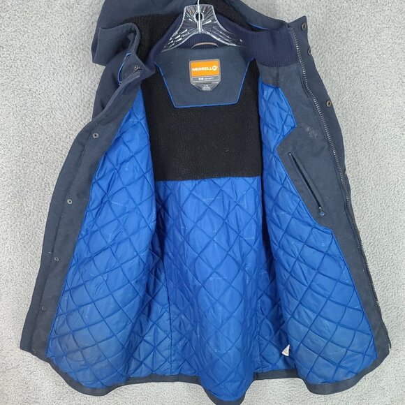 Merrell Jacket Mens Large Opti Warm Parka Coat Hooded Full Zip Blue - Picture 13 of 16